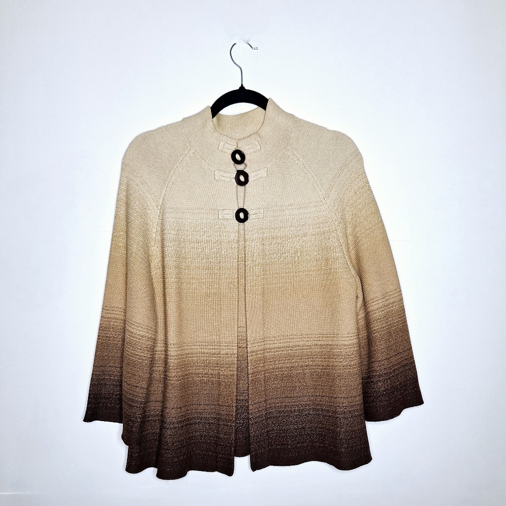 Jones of New York signature brand " Chocolate in Ombre"Cape sweater 100% cotton.